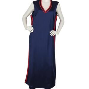 90s Vintage LANY Liberty Apparel Adidas Style Striped Satin Dress